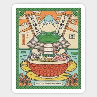 Samurai Frog Ramen Temple Sticker